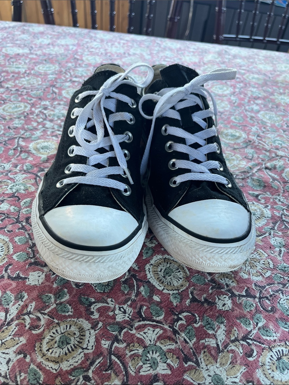 Converse Chuck Taylor Black Canvas Low-Top Sneakers with White Accents